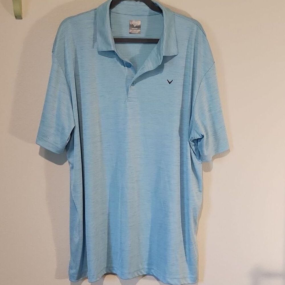 Callaway Men's Short Sleeve Light Blue Golf Polo Shirt Opti-Dri XXL